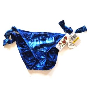 Lucky Brand Tie-Dye Blue Bikini Bottom Tie Sides M 90s Y2K